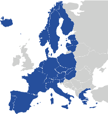 Mapa Países Schengen